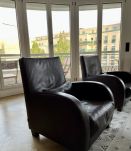 Fauteuils clubs Ligne Roset cuir pleine fleur