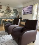 Fauteuils clubs Ligne Roset cuir pleine fleur