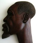 Statuette murales art africain visage couple homme femme boi
