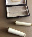 Fume cigarette ivoire et or ancien, 2 corps