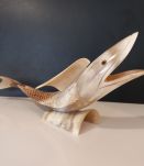 Sculpture poisson en corne 