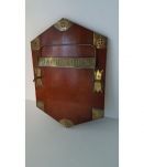 Art Déco - Porte-journaux mural (modèle rare) - Bois, cuivre