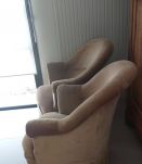 Canapé et 2 fauteuils crapaud velours coloris or