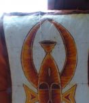 Tissu Batik représentant un masque africain