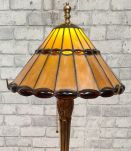 grande lampe bronze massif art nouveau  1900 ,abat jour tiff