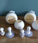 Set pichet huile vinaigre salière poivrier Espagne signé JCF