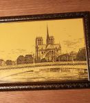 Lithographie vintage Notre dame de Paris / 25 x 34 cm