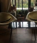 2 fauteuils 60s fibre de verre et acier