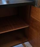 commode buffet année 60 cuir et bois