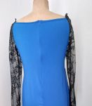 Robe de soirée bleu vif et dentelle noire Southstore - taill