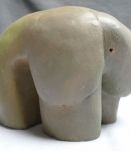 Eléphant en terre cuite patinée, pièce unique signée