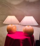 paire de lampes bois massif vernis 1kg 32x30 elec ok ampoule