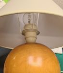 paire de lampes bois massif vernis 1kg 32x30 elec ok ampoule