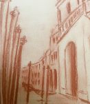 Tableau sanguine signé grand canal Venise