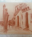 Tableau sanguine signé grand canal Venise