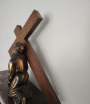 Statuette  vintage en régule jésus christ