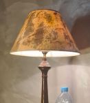 lampe acier peint ecaille de tortue 1930 abat jour  parchemi