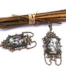 Boucles d'oreilles vintage, rétro, esprit couture,  rétro