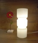 Lampe tube style space age verre opalin blanc soufflé, 1990