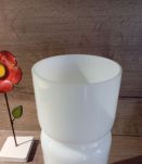 Lampe tube style space age verre opalin blanc soufflé, 1990