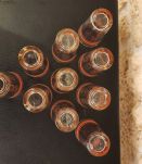Lot de 10 verres vintage lignes rouges