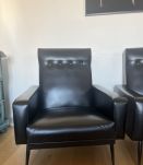 Fauteuils Club skaï vintage années 50/60