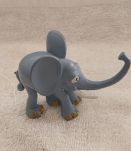 miniature figurine animaux éléphant gris plastique