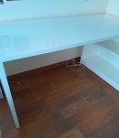 Ensemble bureau angle laque blanc tout Ebene