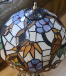 lampe ancienne bronze abat jour style tiffany pate de verre 