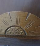 Corbeille vintage bois/verre peint