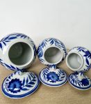 3 pots couverts céramique asiatique vintage