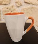 Lot 6 tasses orange et blanches – 10 cl – parfait état