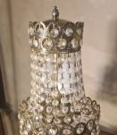 lampe bronze et laiton de table 40x20 a pampilles cristal ve