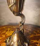 brule encens bronze art nouveau feuille, grenouille ciselé ,