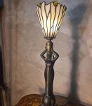 lampe  ceramique 51x14  abat jour verre vitrail tiﬀany 