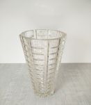 Vase ancien verre chevron ciselé – Style Art déco