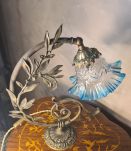 lampe bronze et laiton   tulipe,translucide  38x33 elec ok ,