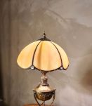 lampe a petrol laiton vintage elec ok abat jour verre et plo