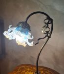 lampe laiton 1975  elec ok superbe tulipe bleu translucide 4