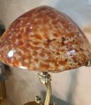 lampe bronze style art nouveau 1975 a 85  abat jour verre de