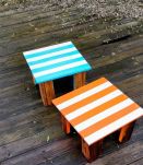 2 petits meubles de chevets relookés vintage