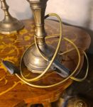 paire de lampes de chevet laiton et pate de verres jaunes 19