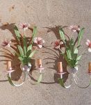 Paire d'appliques a décor végétal