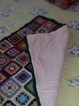 Dessus de lit au crochet, en laine, fait main