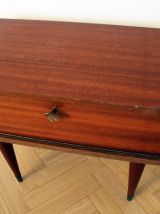 Table de chevet vintage bois pieds fuselés