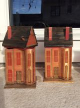 Petites boîte maisonnettes en paille vintage et rétro