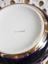 bonbonnière porcelaine bleue et doré