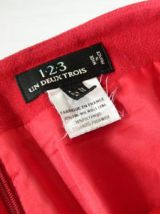 Jupe droite en laine rouge vif lipstick vintage