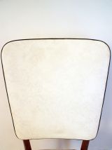 Chaise vintage scandinave blanche et bois pas cher