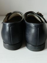 Derbies monk vintage bleu gris cuir véritable GUMA